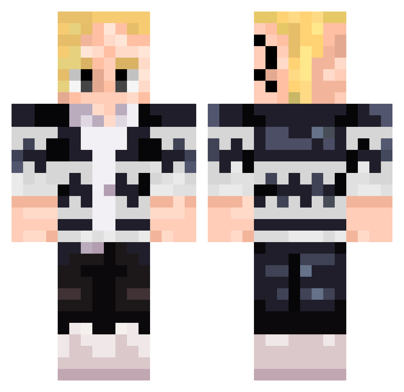 Amilia0603 Minecraft skin, front and back view