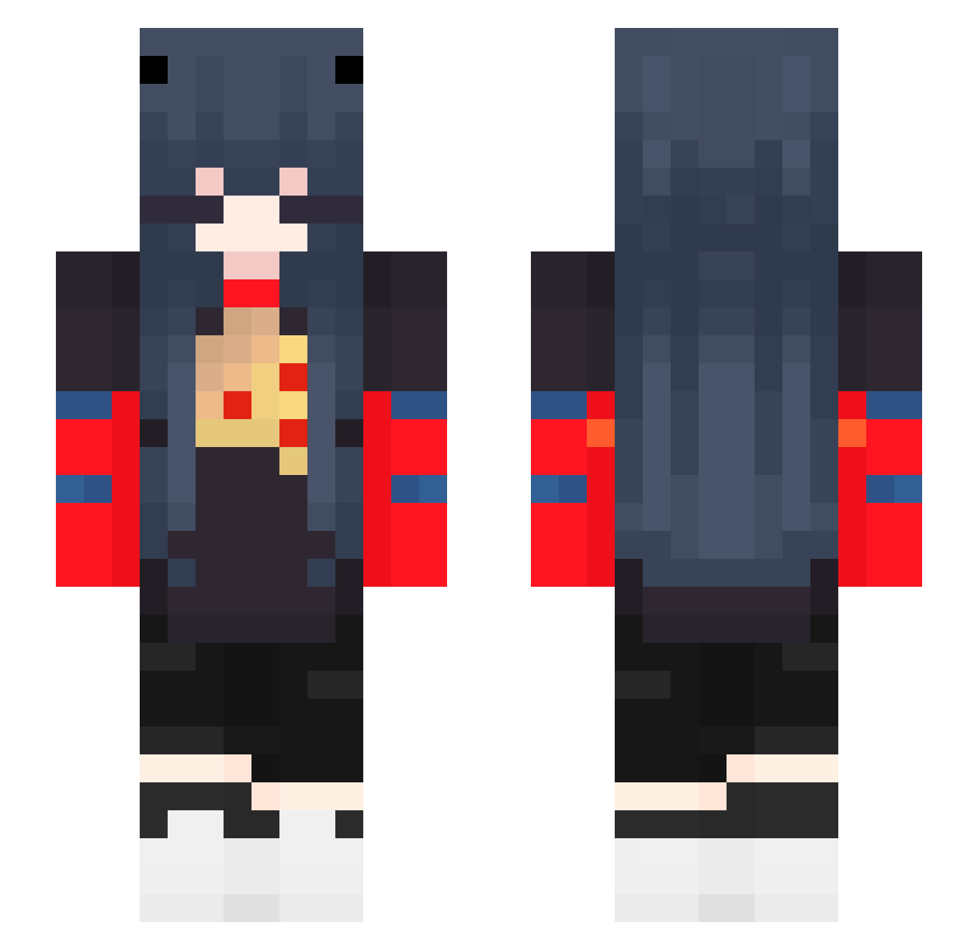 Rilizz Minecraft skin, front and back view