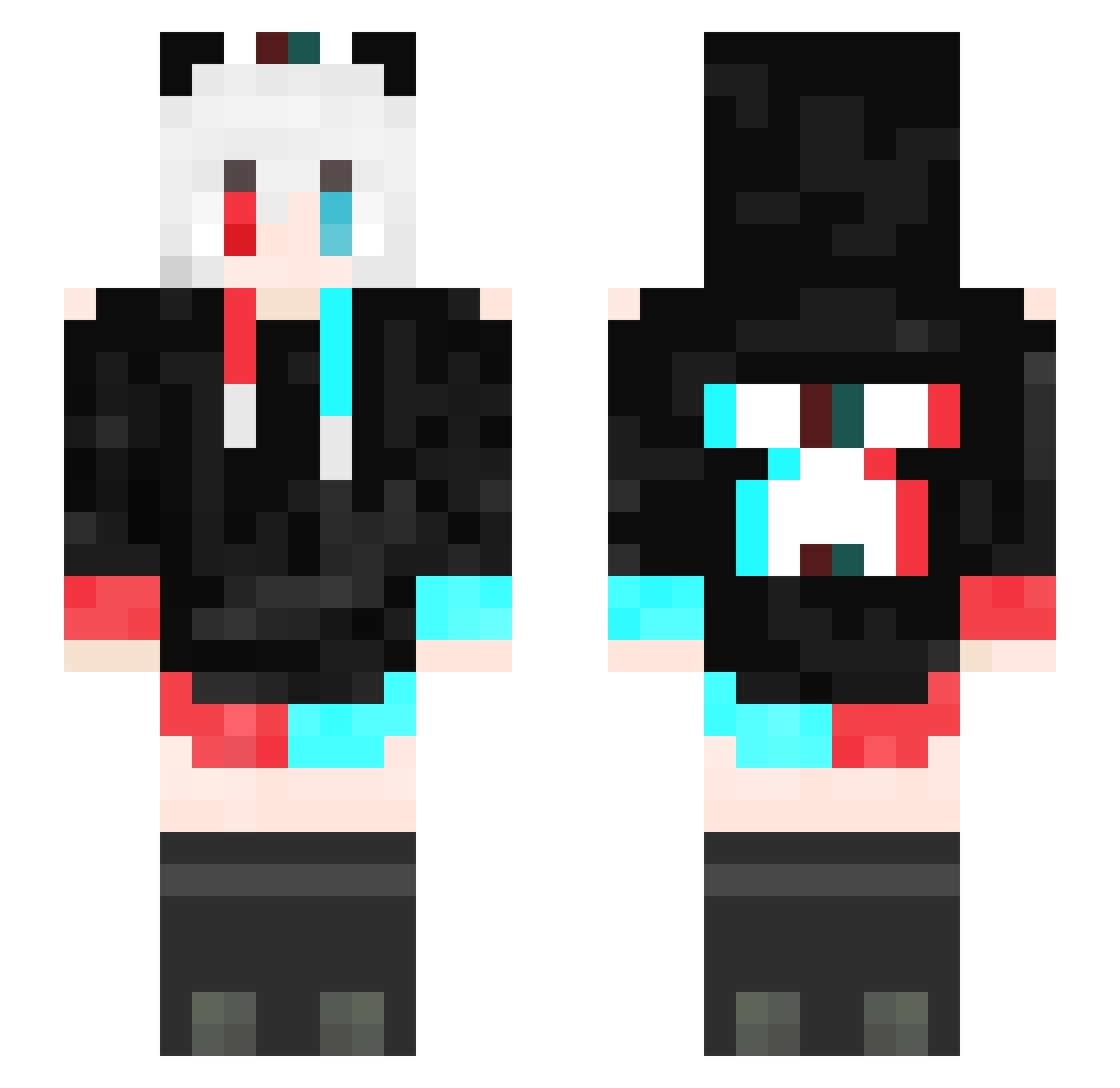 Noenisnow Minecraft skin, front and back view