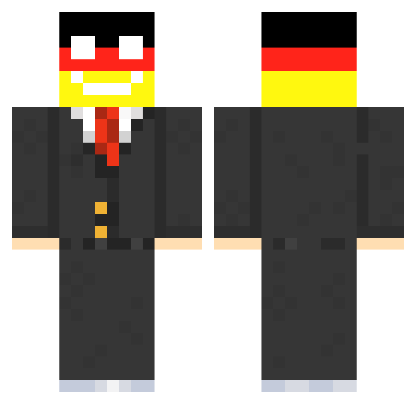 g0t0v0 Minecraft skin, front and back view