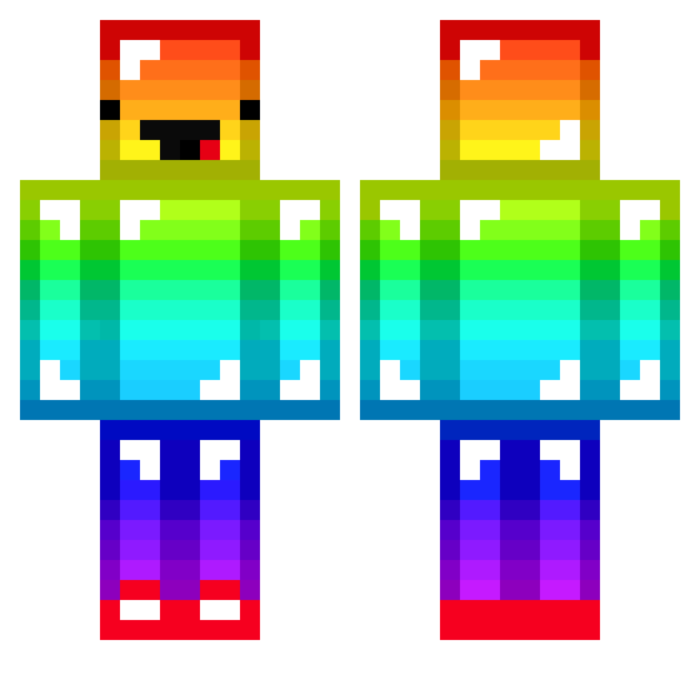 breast420 Minecraft skin, front and back view