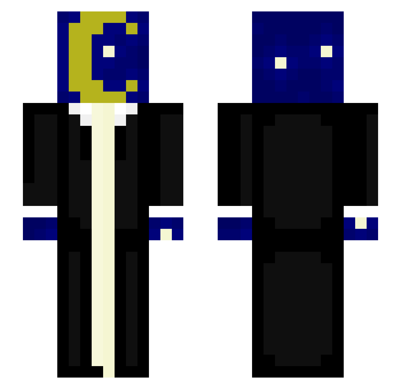 SleeperEX Minecraft skin, front and back view