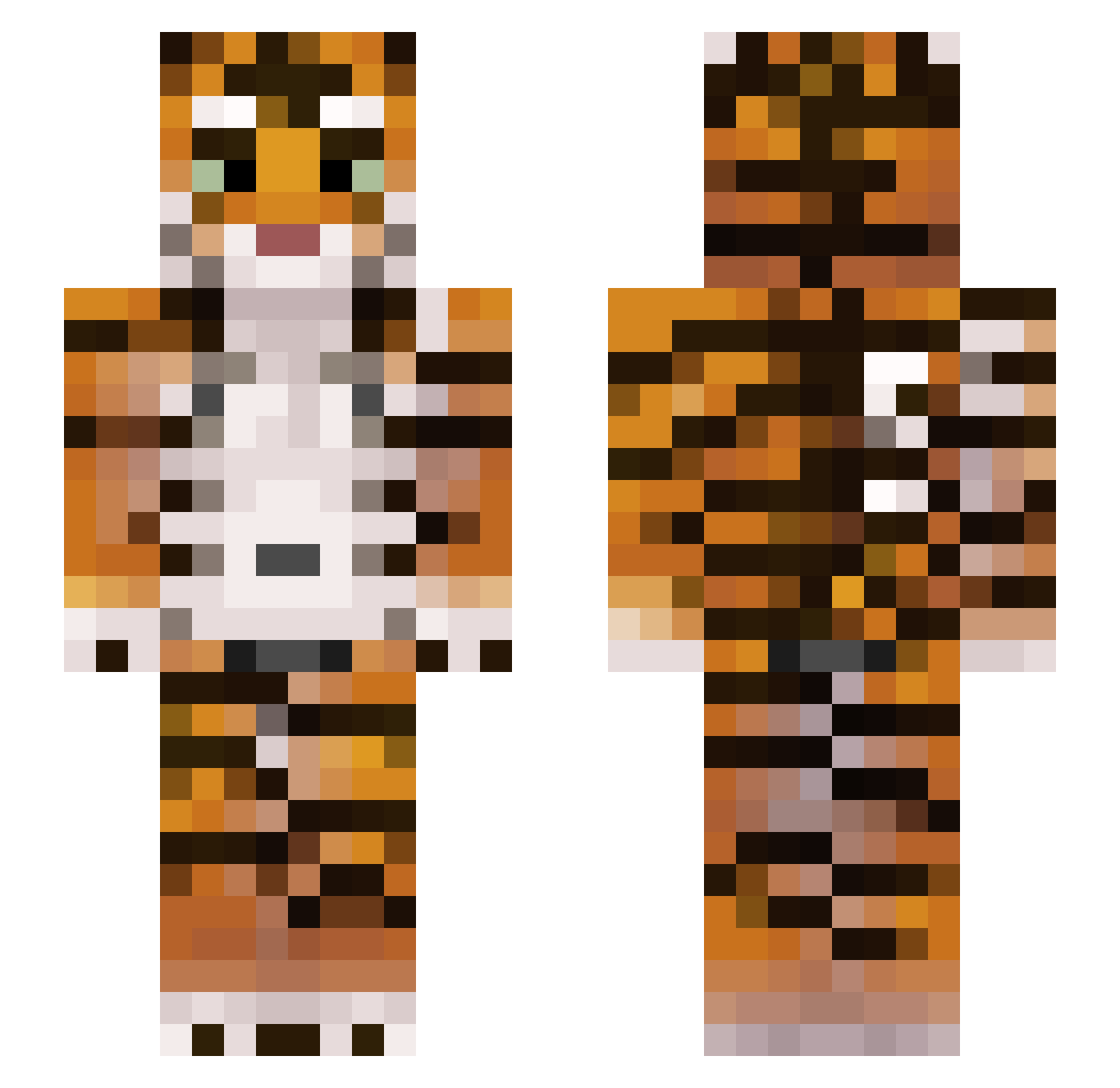 Kenji_the_wolf Minecraft skin, front and back view