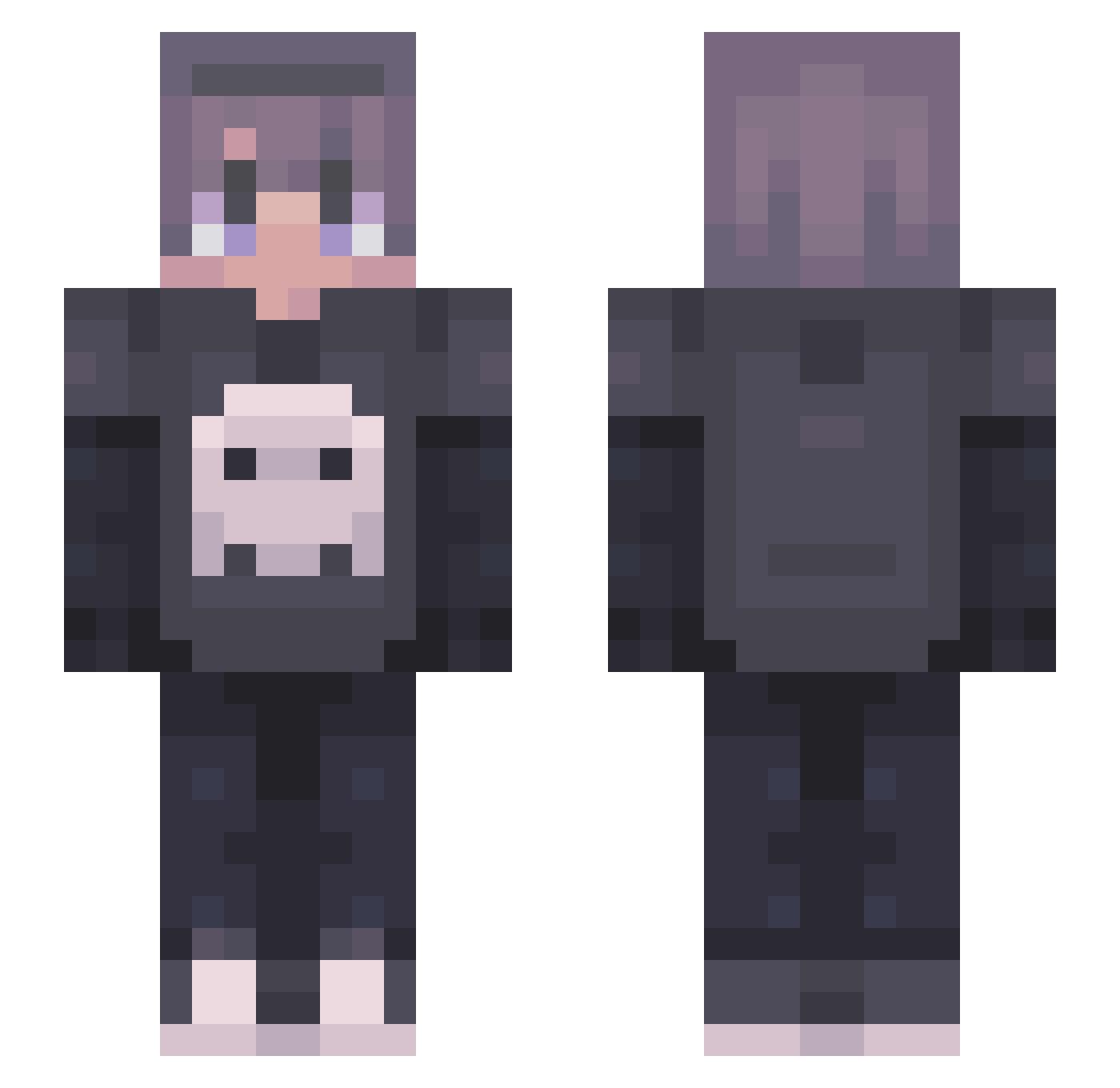 supermav55 Minecraft skin, front and back view