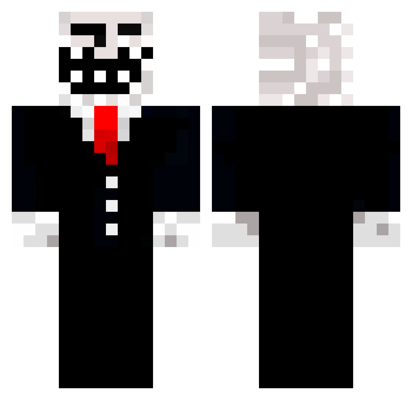 ob3cura Minecraft skin, front and back view