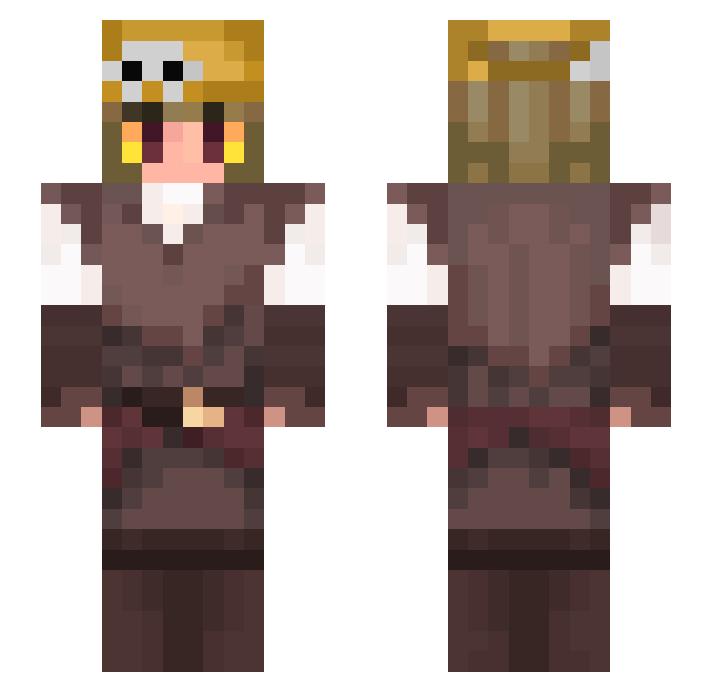 pRaiZq Minecraft skin, front and back view