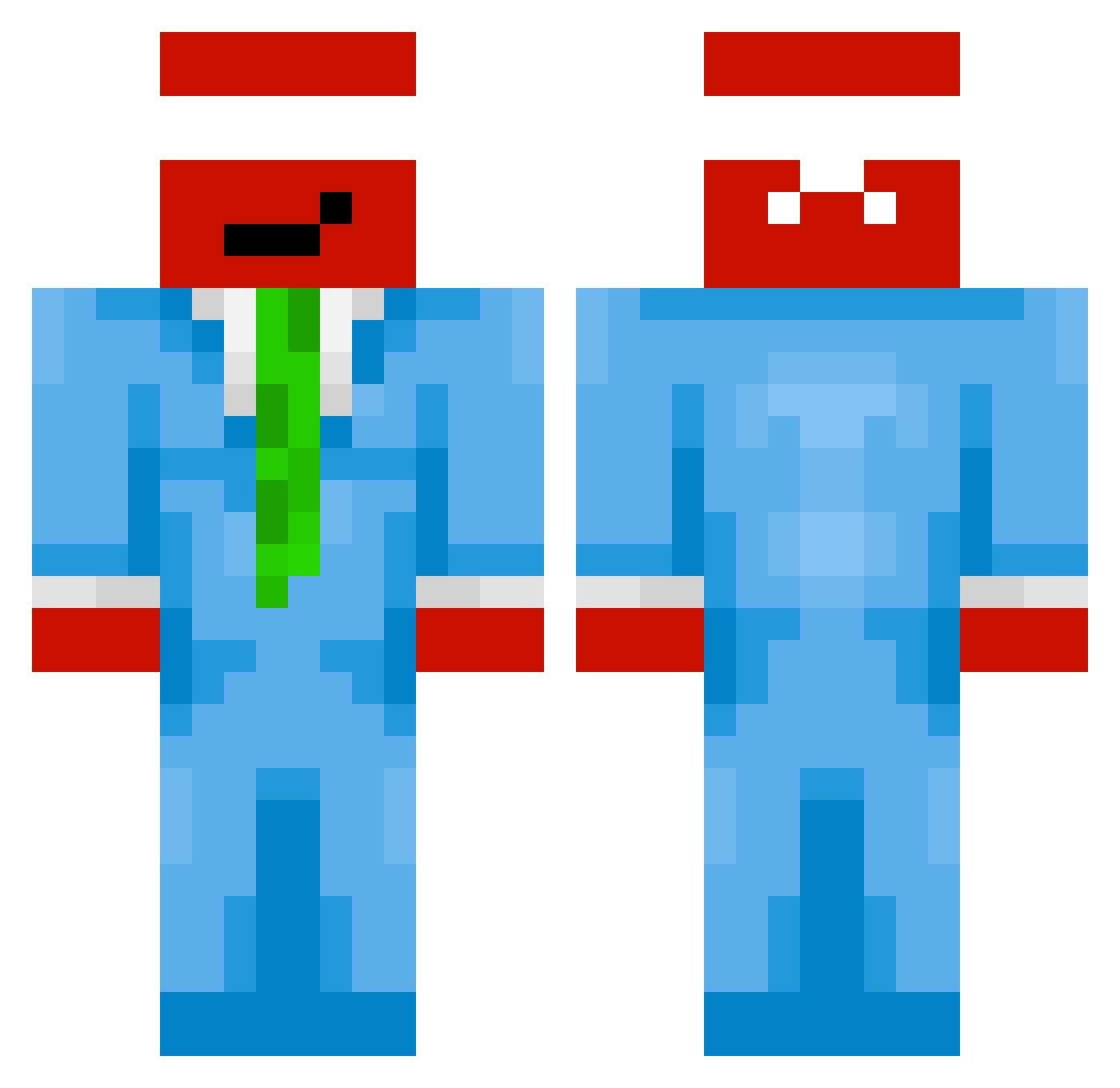 Redmenace911 Minecraft skin, front and back view