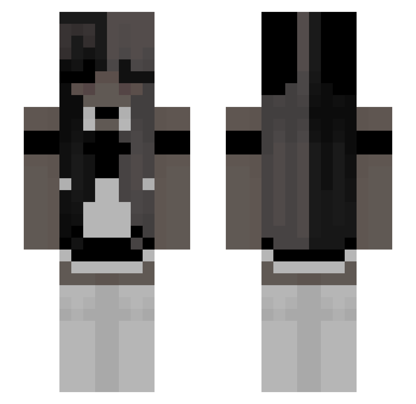 _Nezerit_fox Minecraft skin, front and back view