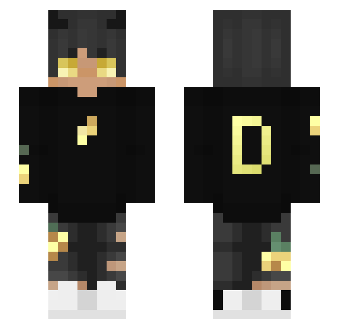 Dischargeable Minecraft skin, front and back view