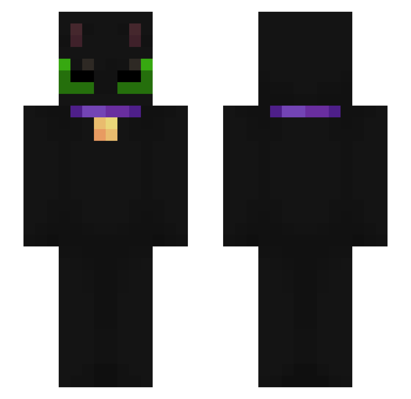 Alefloo Minecraft skin, front and back view