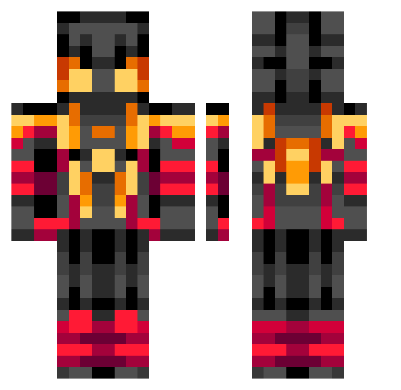 budgeupgamer Minecraft skin, front and back view