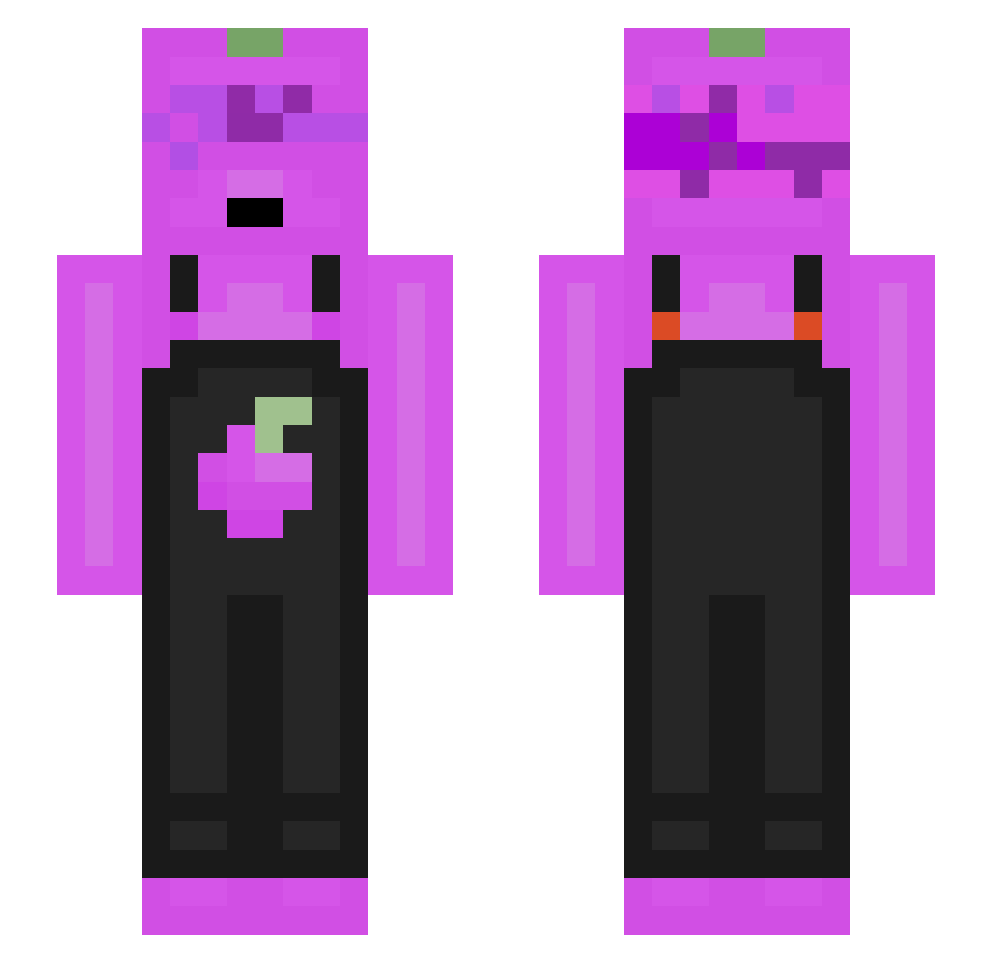 LC_Grape Minecraft skin, front and back view