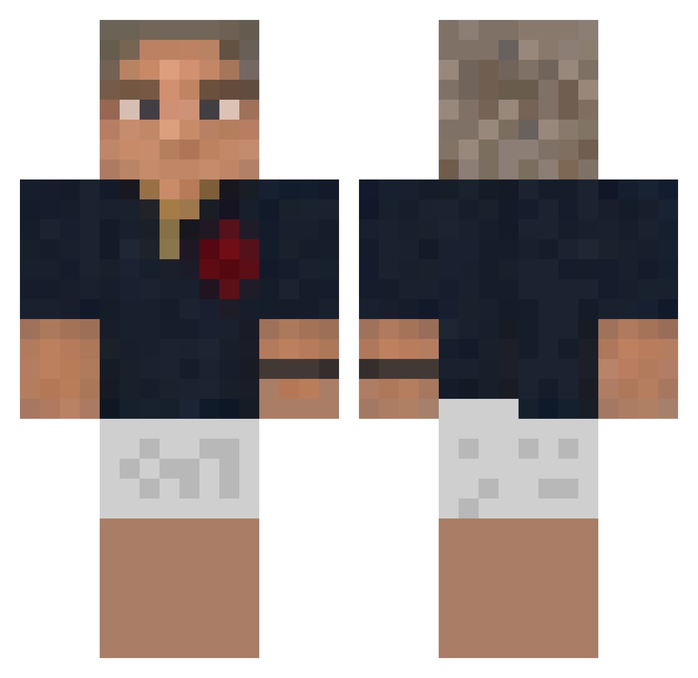 PrinceArs Minecraft skin, front and back view