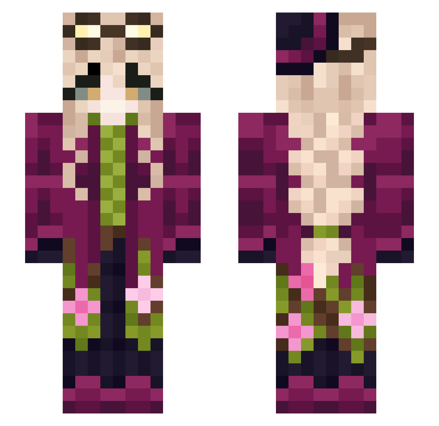 TheMikanNya Minecraft skin, front and back view