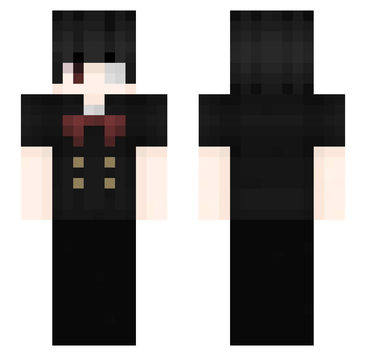 Bryaak Minecraft skin, front and back view