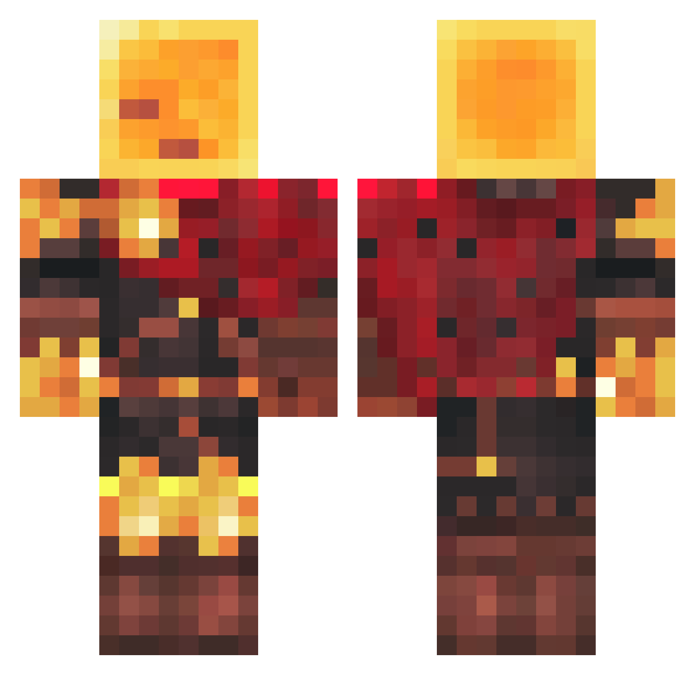 XxXMustyXxX Minecraft skin, front and back view
