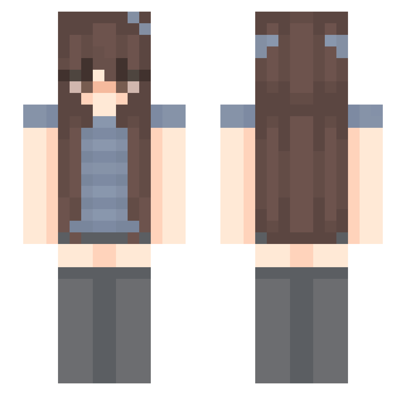 nneila Minecraft skin, front and back view