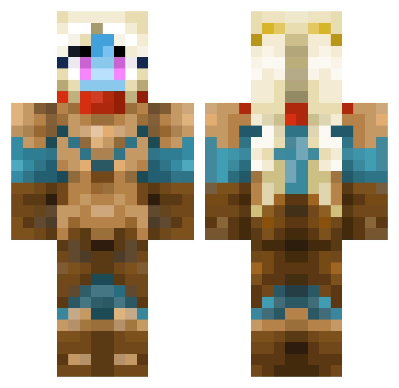 Lucoquine Minecraft skin, front and back view