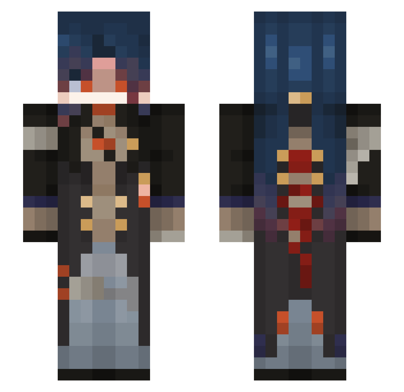 everdarks Minecraft skin, front and back view