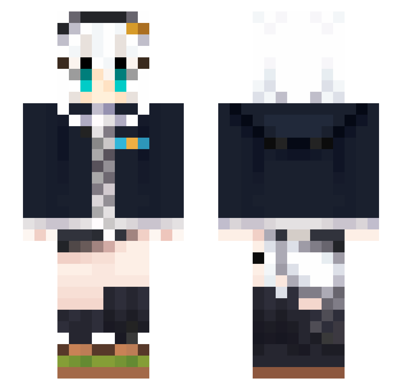 NarinVtuber Minecraft skin, front and back view