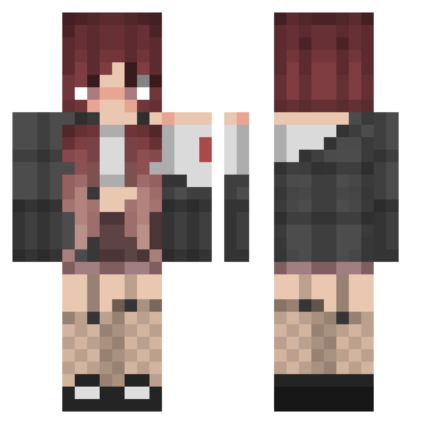 GiulyCorno Minecraft skin, front and back view