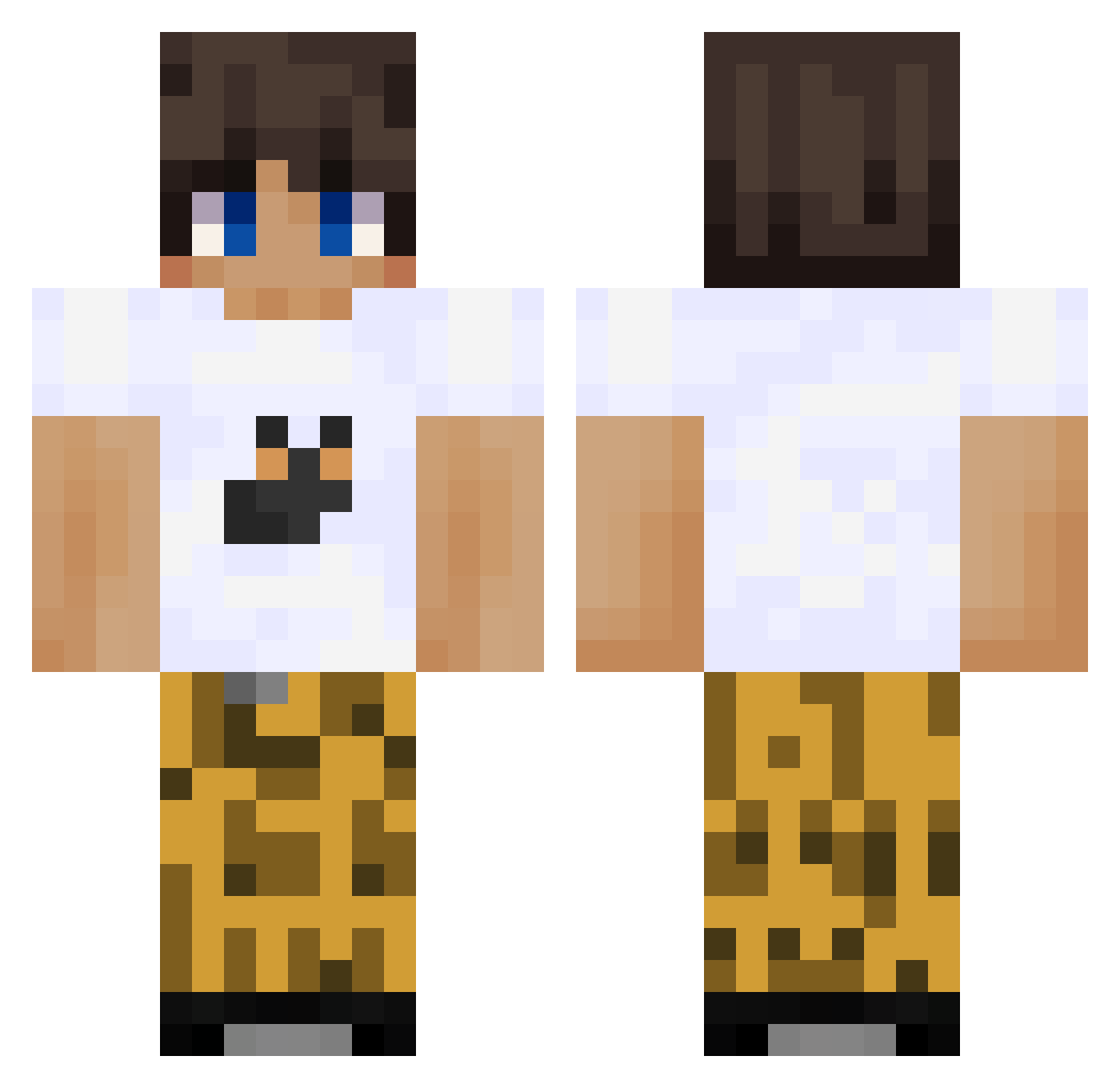 Just_JJ_ Minecraft skin, front and back view