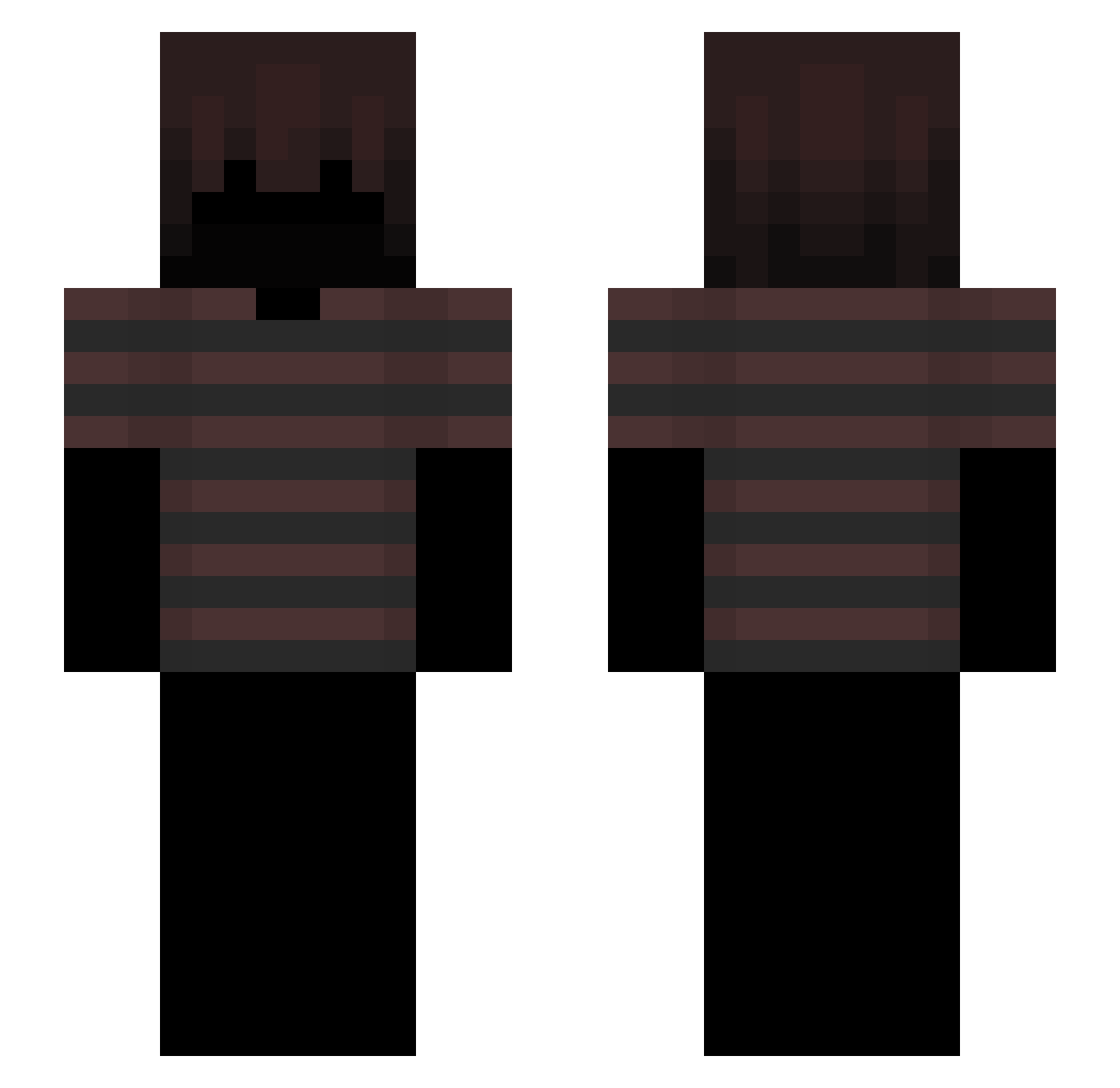 nhwl Minecraft skin, front and back view