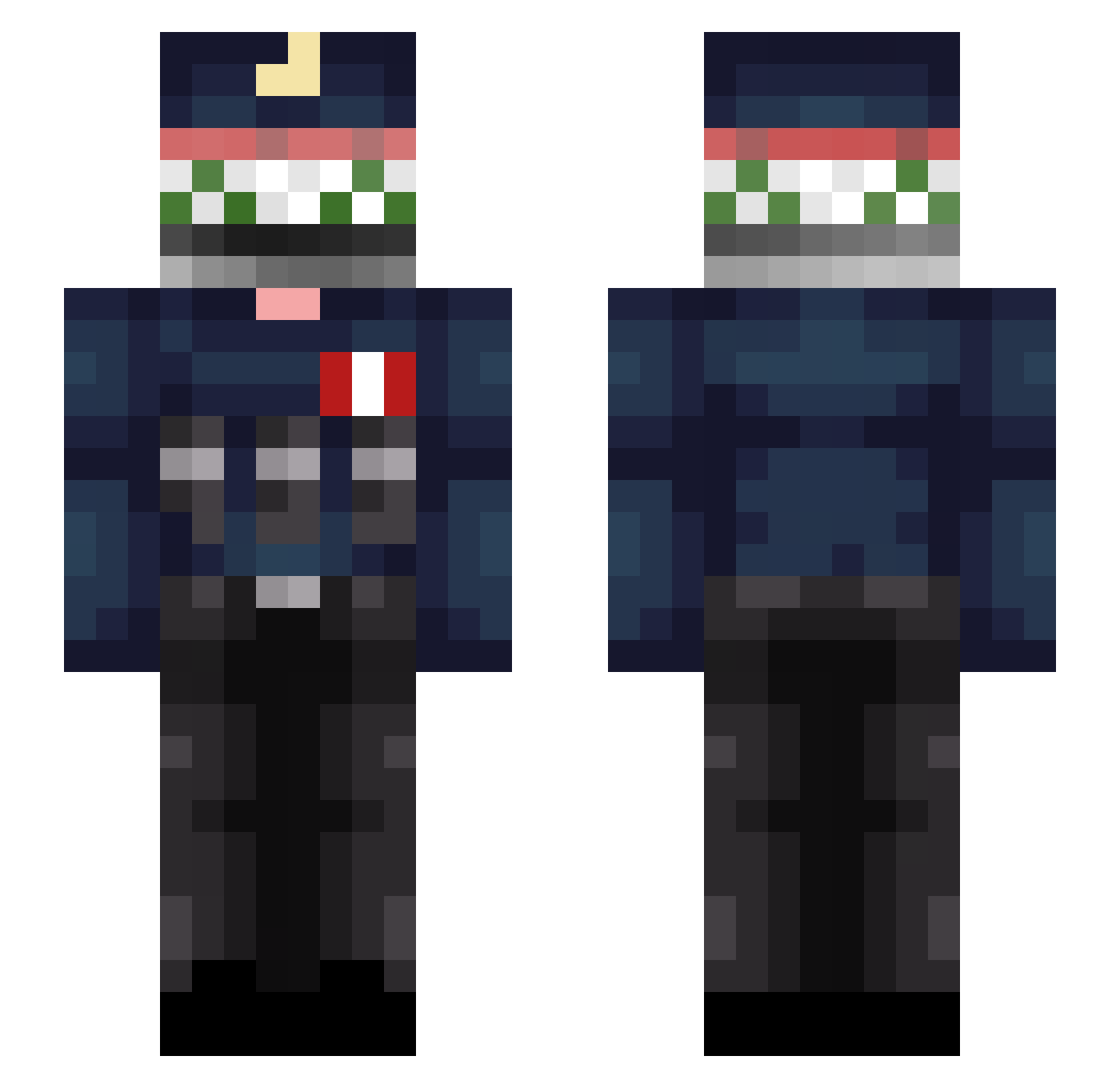 BaghdadBorker Minecraft skin, front and back view