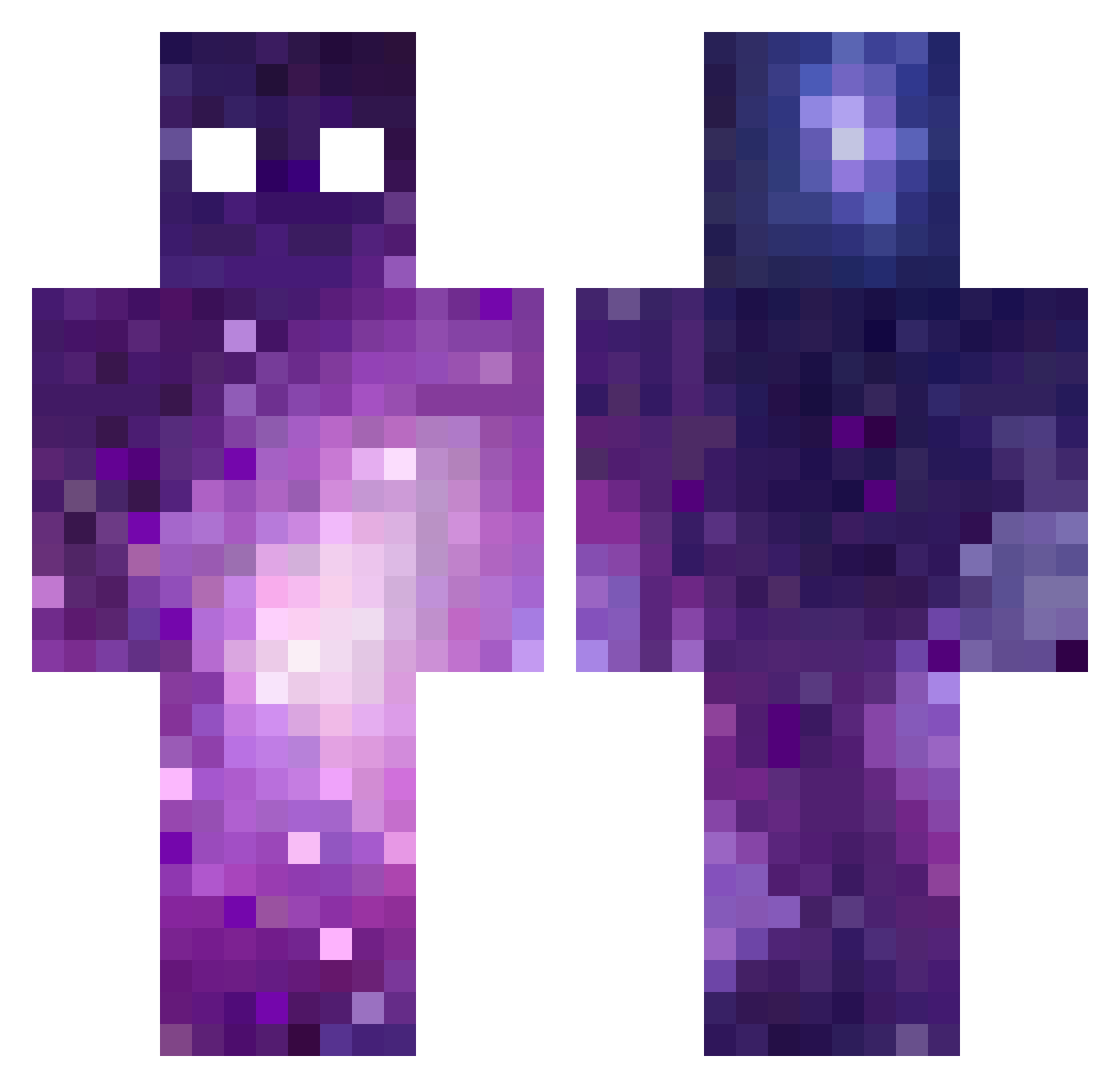 CAV3M4N Minecraft skin, front and back view