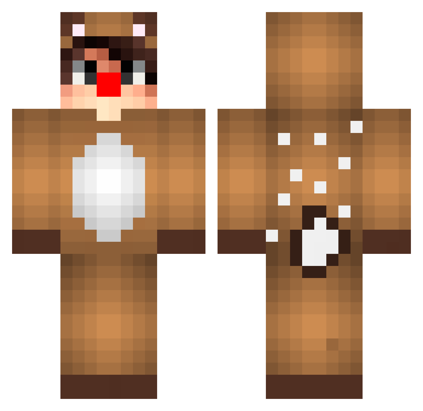 LeSques Minecraft skin, front and back view