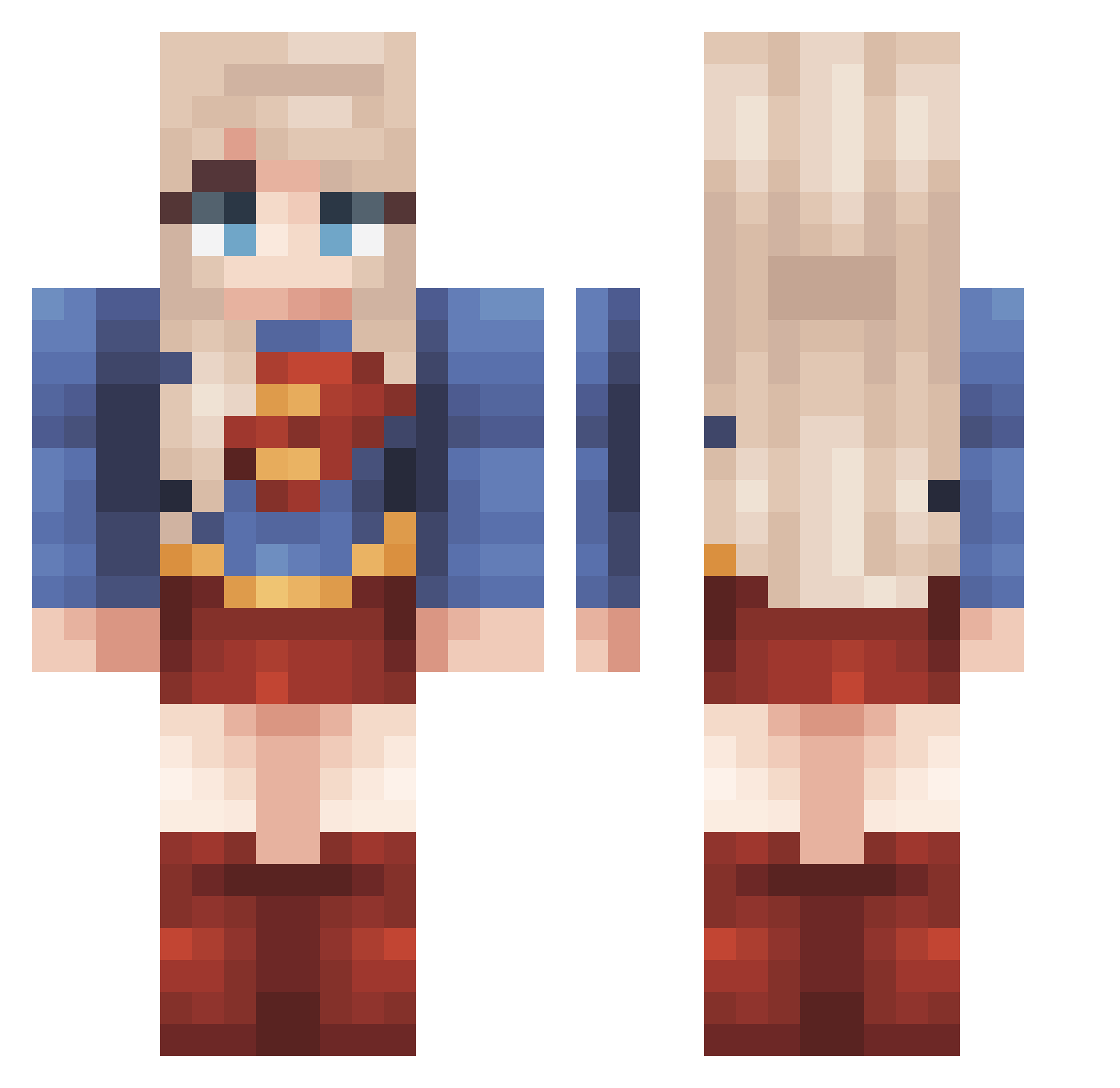 AwesomeUnicorn78 Minecraft skin, front and back view