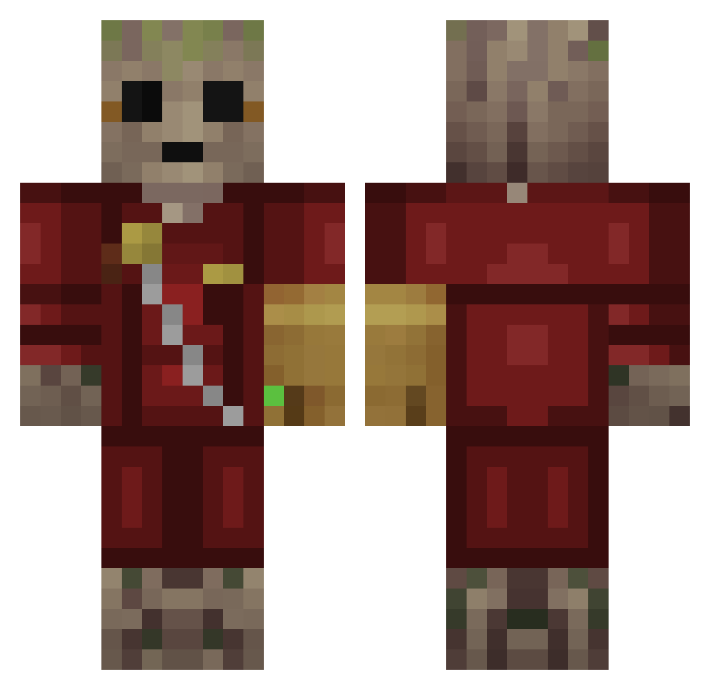 type5hit Minecraft skin, front and back view