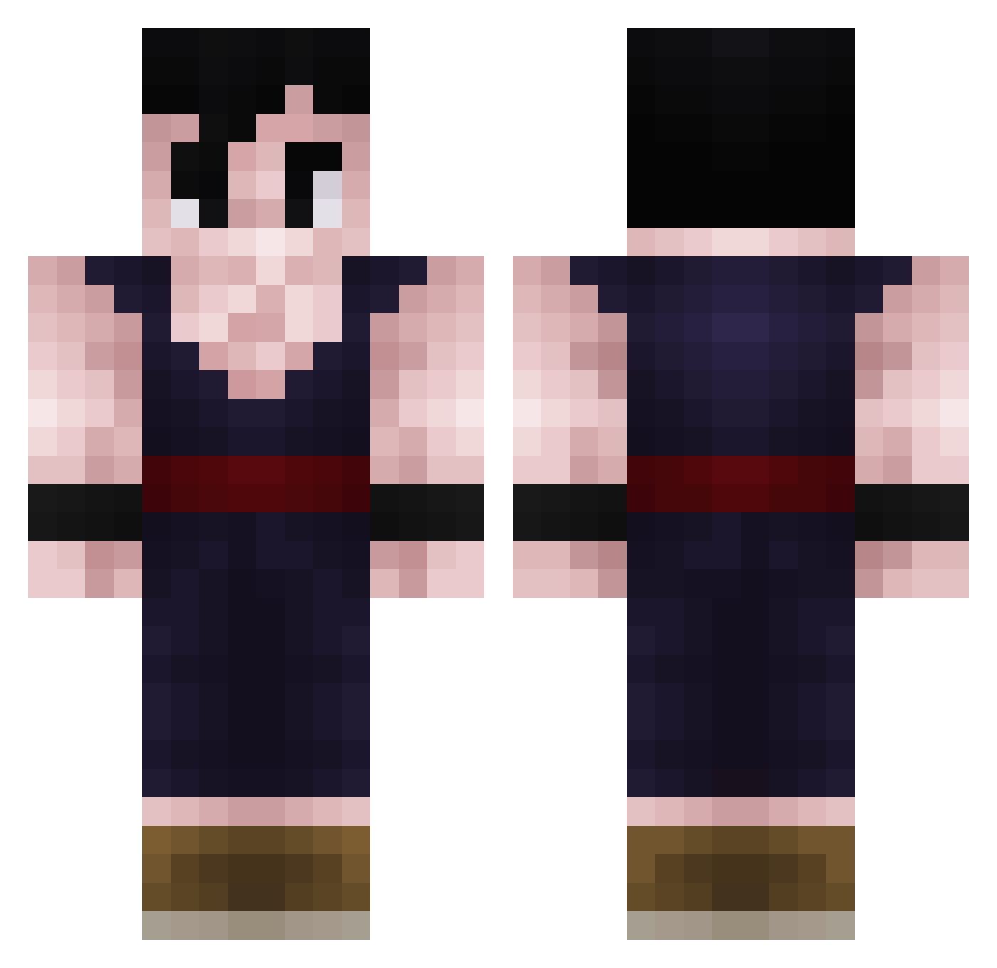 hatmansam Minecraft skin, front and back view