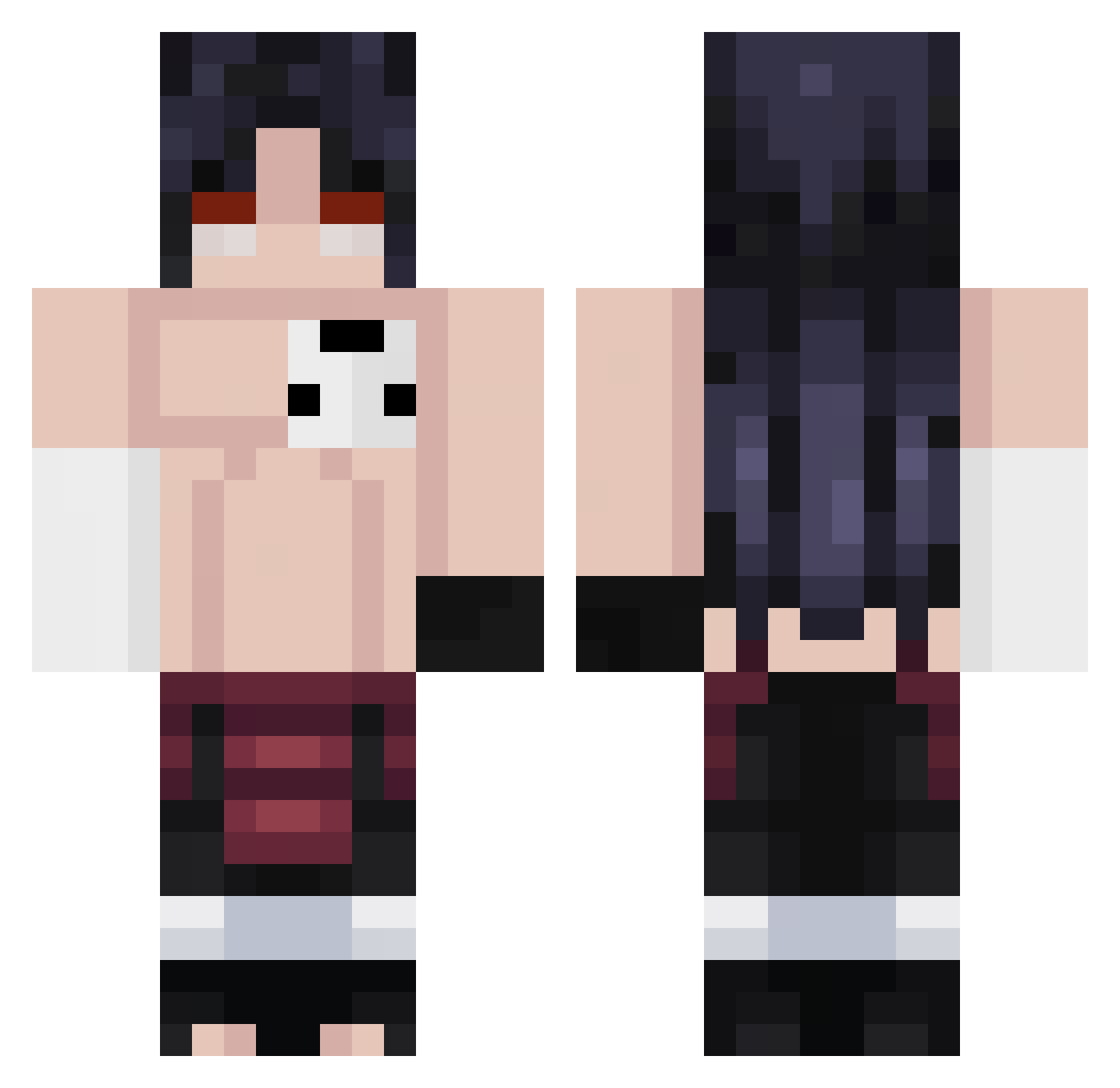 Henkiro Minecraft skin, front and back view