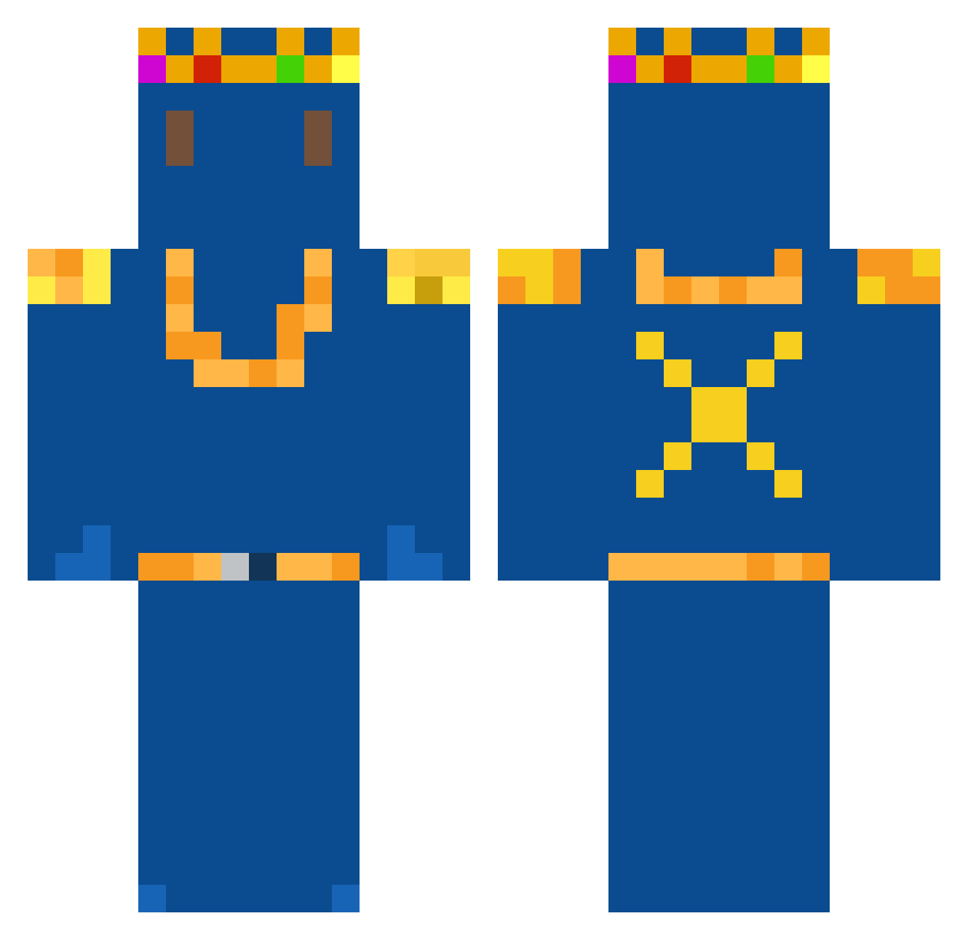 PrehistoricDante Minecraft skin, front and back view