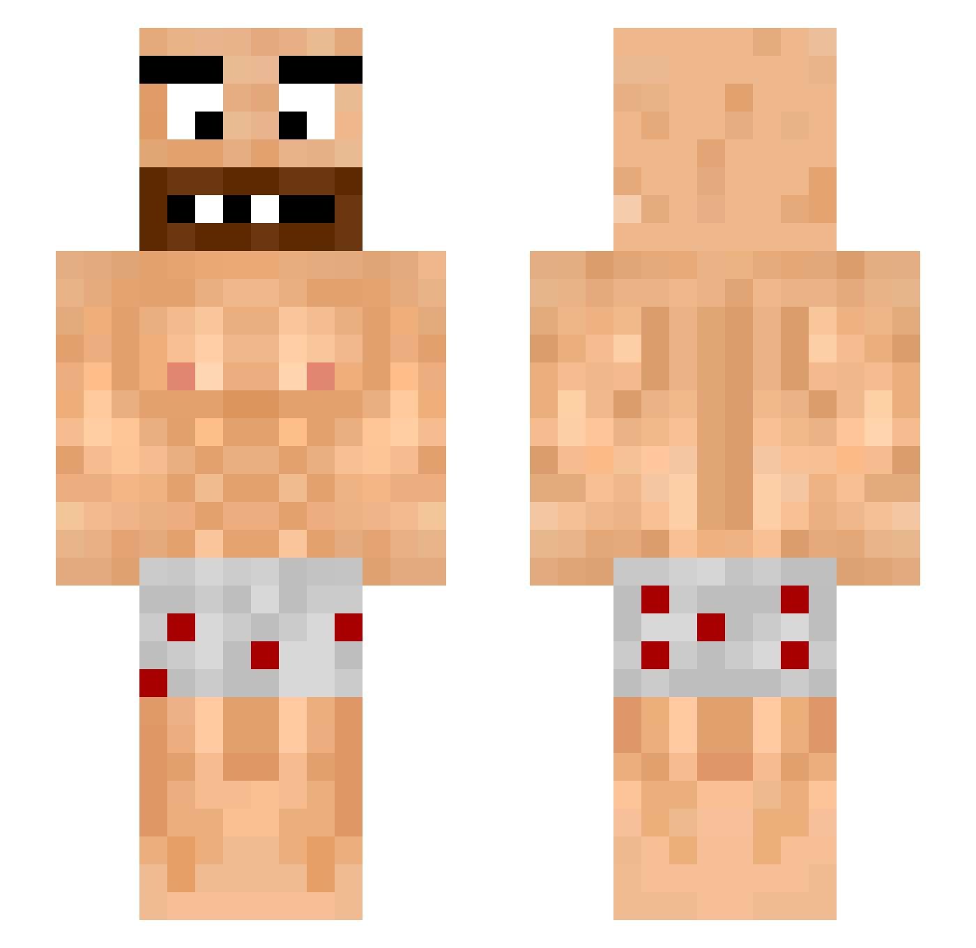 Drueggy Minecraft skin, front and back view