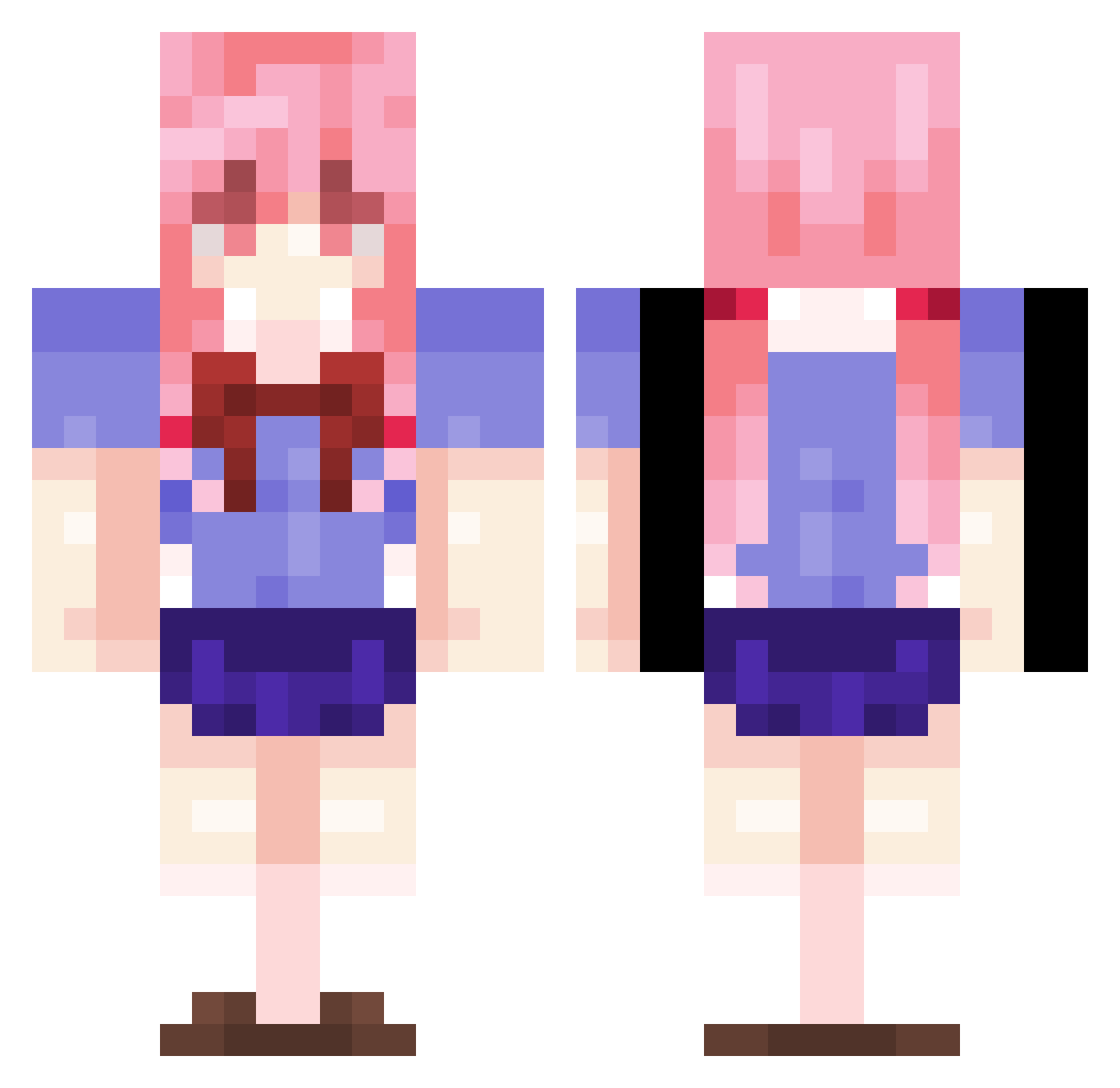 yriyriyri Minecraft skin, front and back view