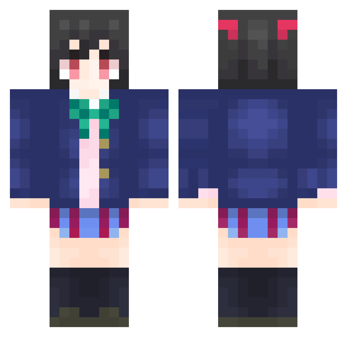 Angel Minecraft skin, front and back view