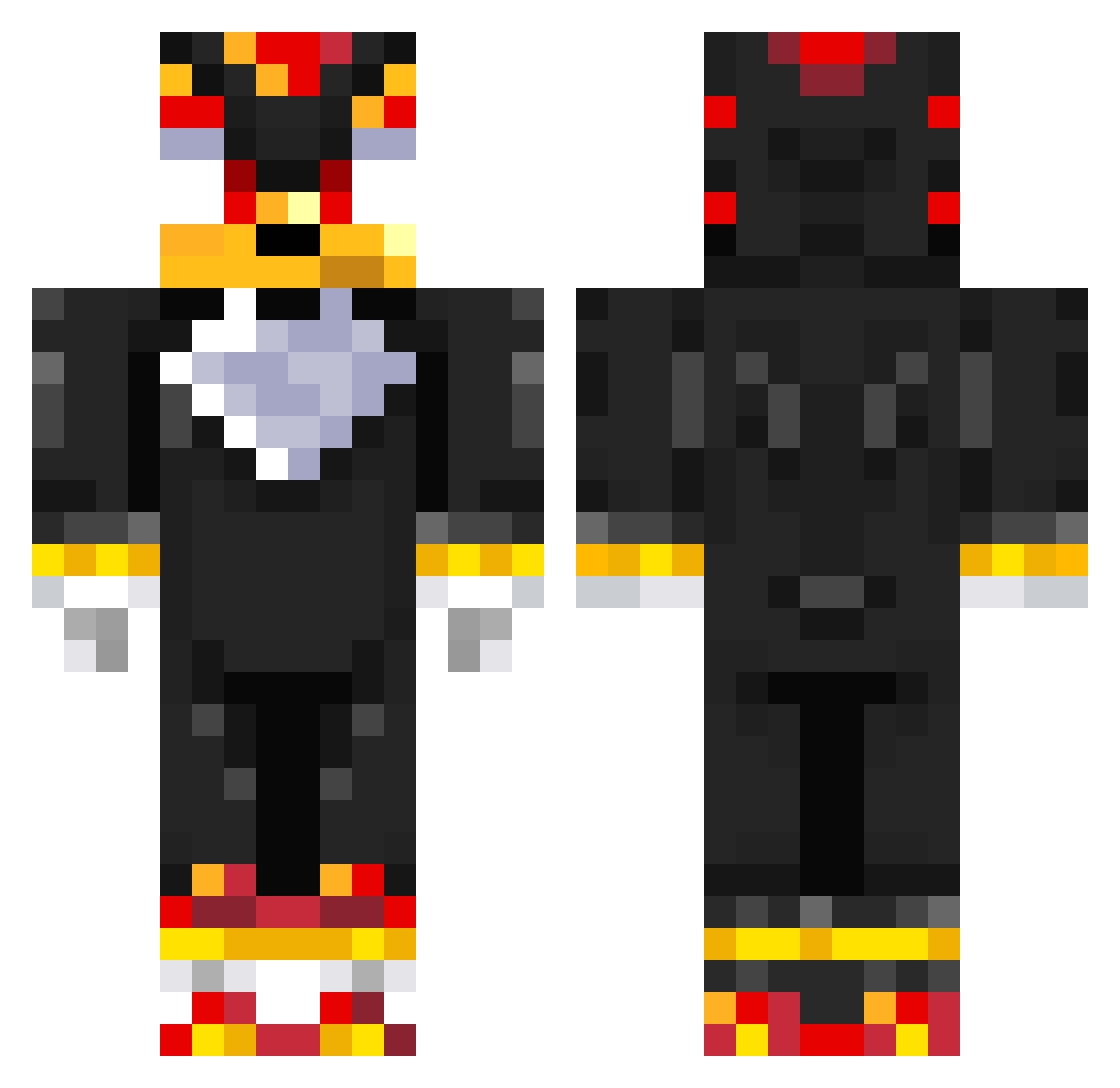 ClarityWrought Minecraft skin, front and back view