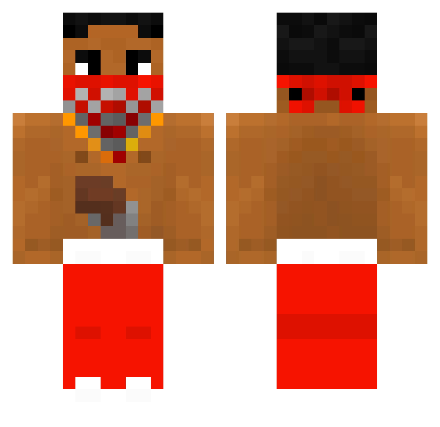 bloodgangmember Minecraft skin, front and back view