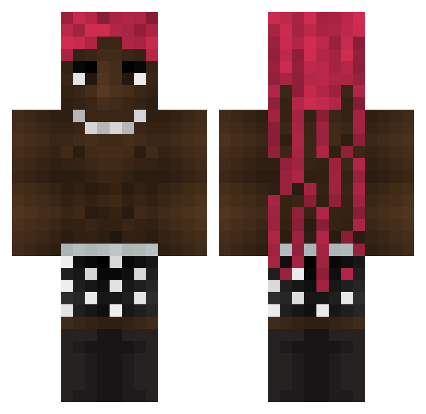 muchy_peachy Minecraft skin, front and back view