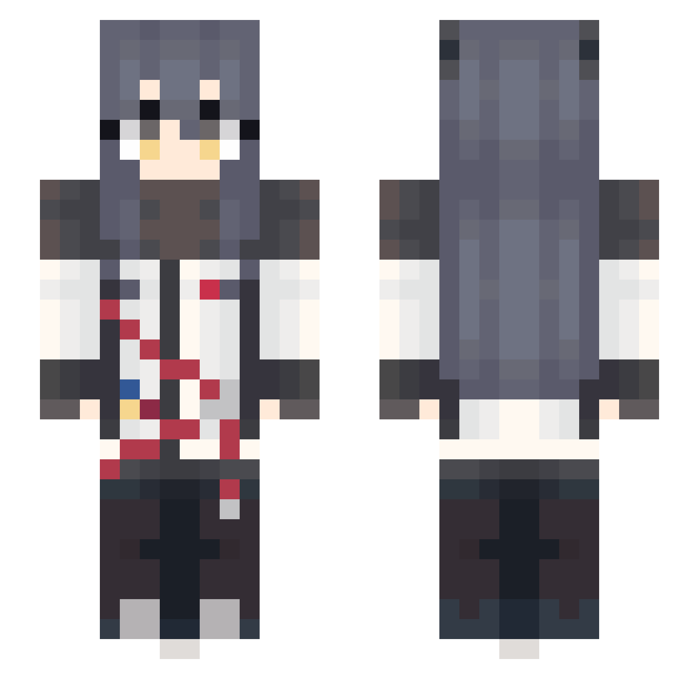 Exile1201 Minecraft skin, front and back view