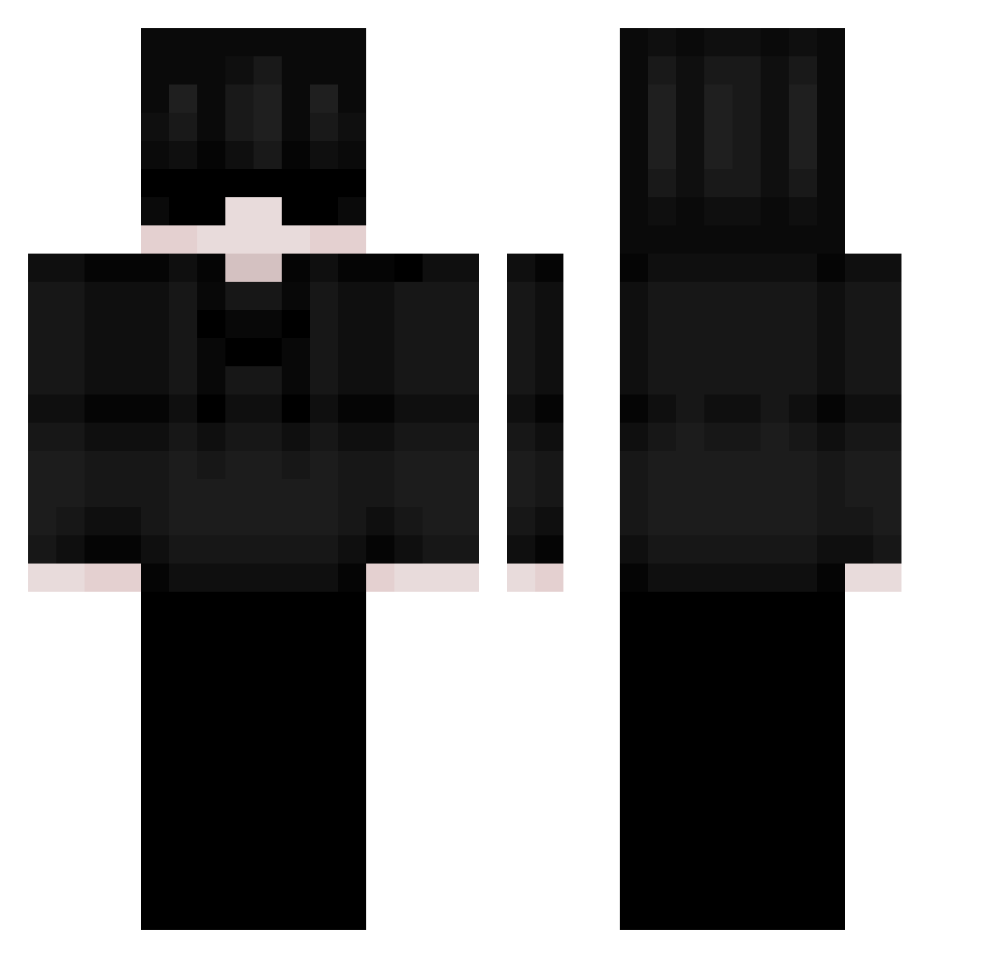 Usserdeleted Minecraft skin, front and back view