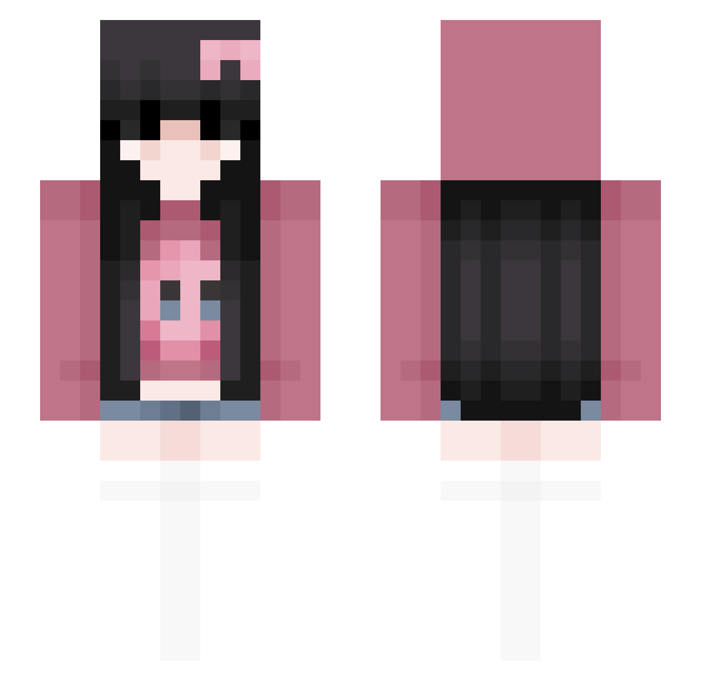 ameeelia Minecraft skin, front and back view