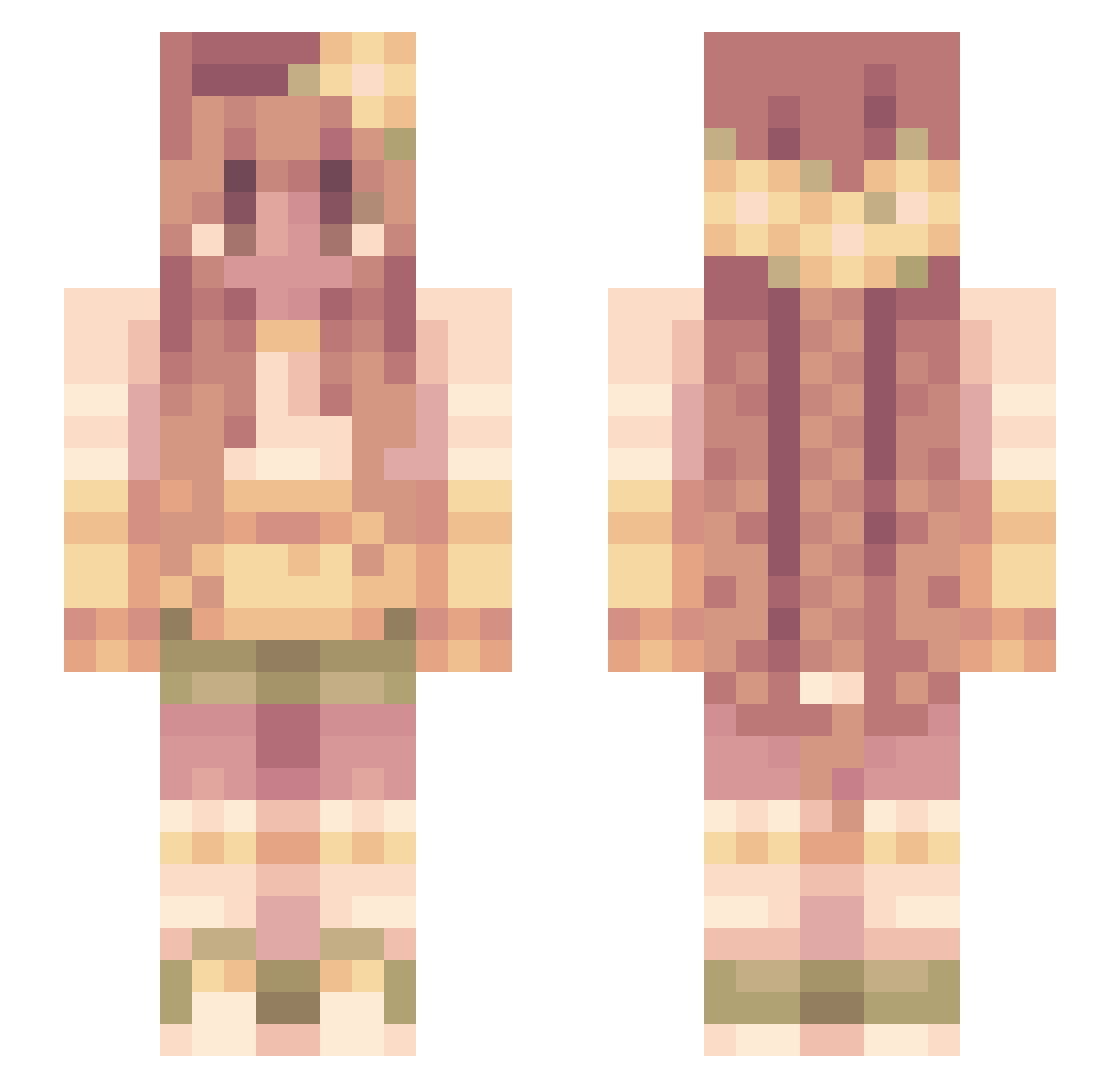 Rainbow_Flowers Minecraft skin, front and back view