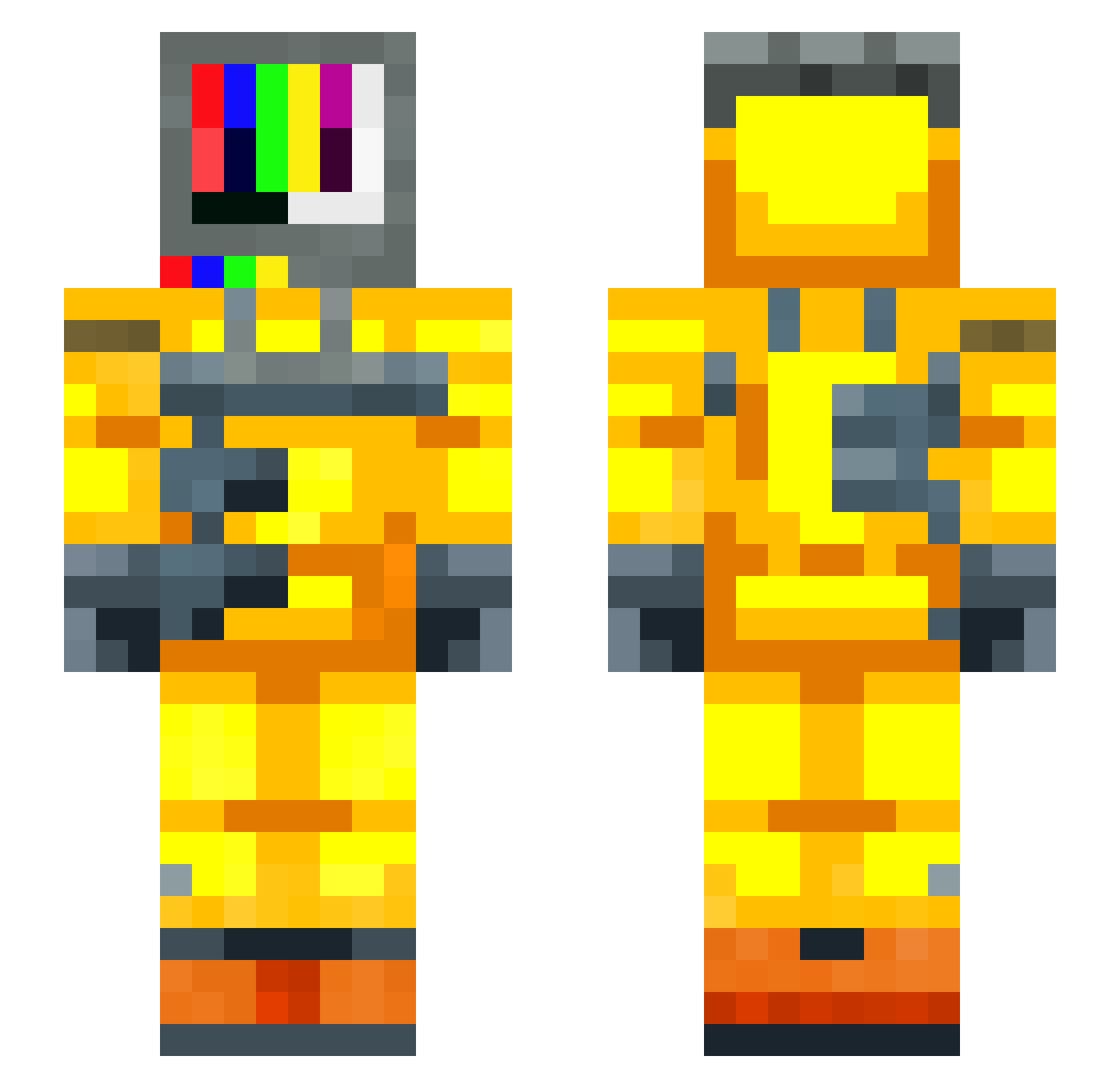 robopen10 Minecraft skin, front and back view