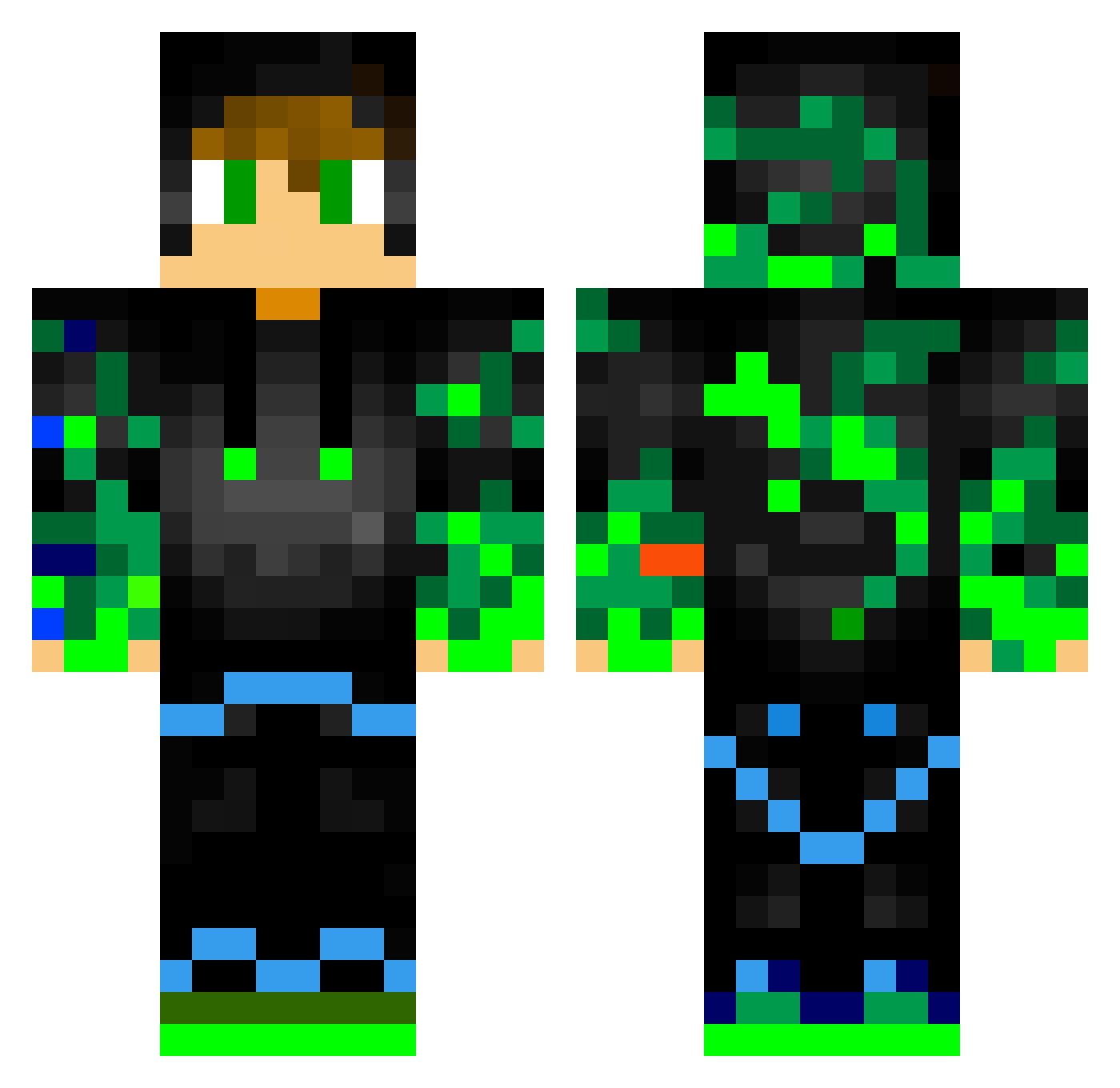 R3IGEN Minecraft skin, front and back view