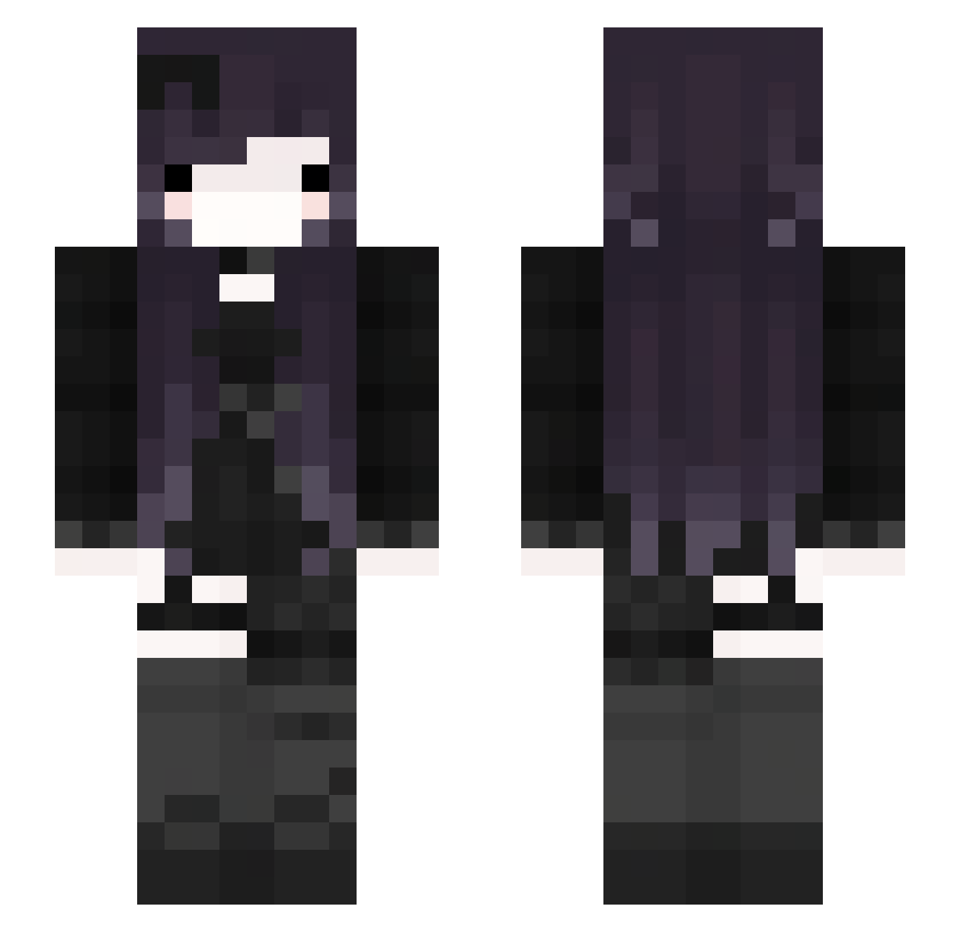 snu1ou Minecraft skin, front and back view