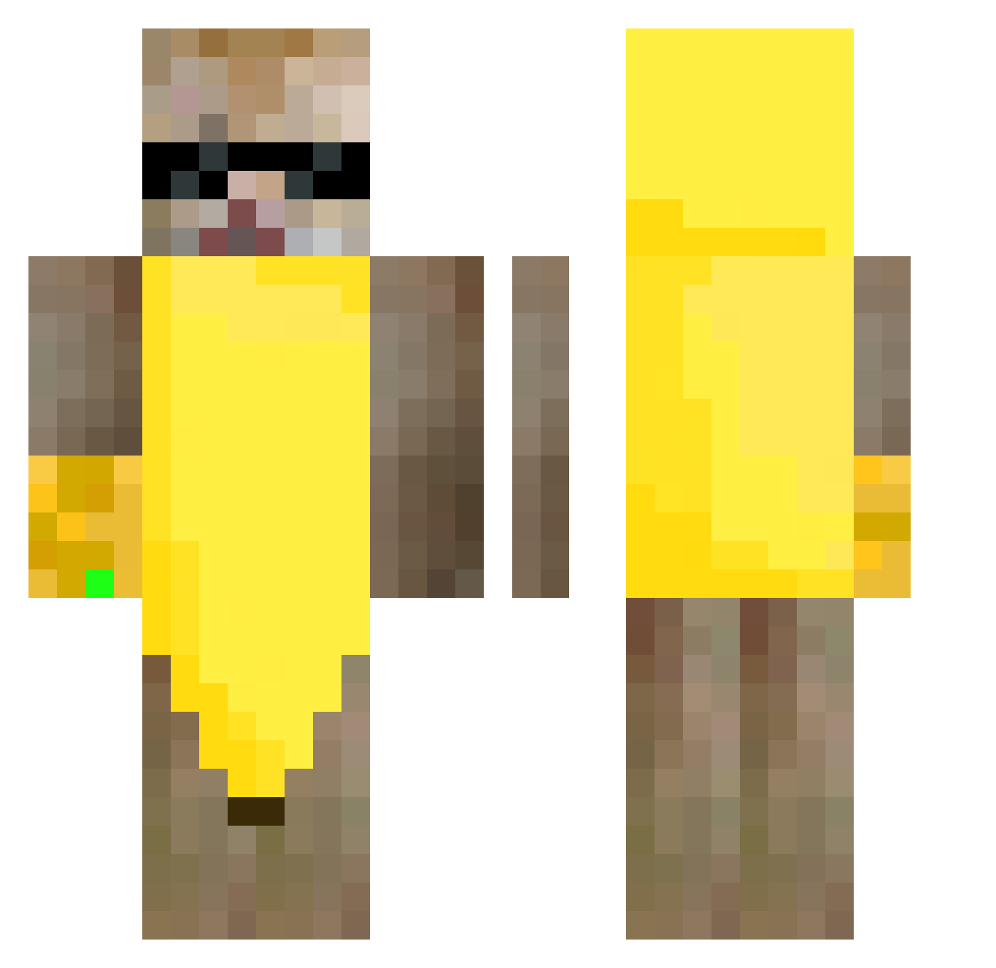 KaliSoyboi Minecraft skin, front and back view