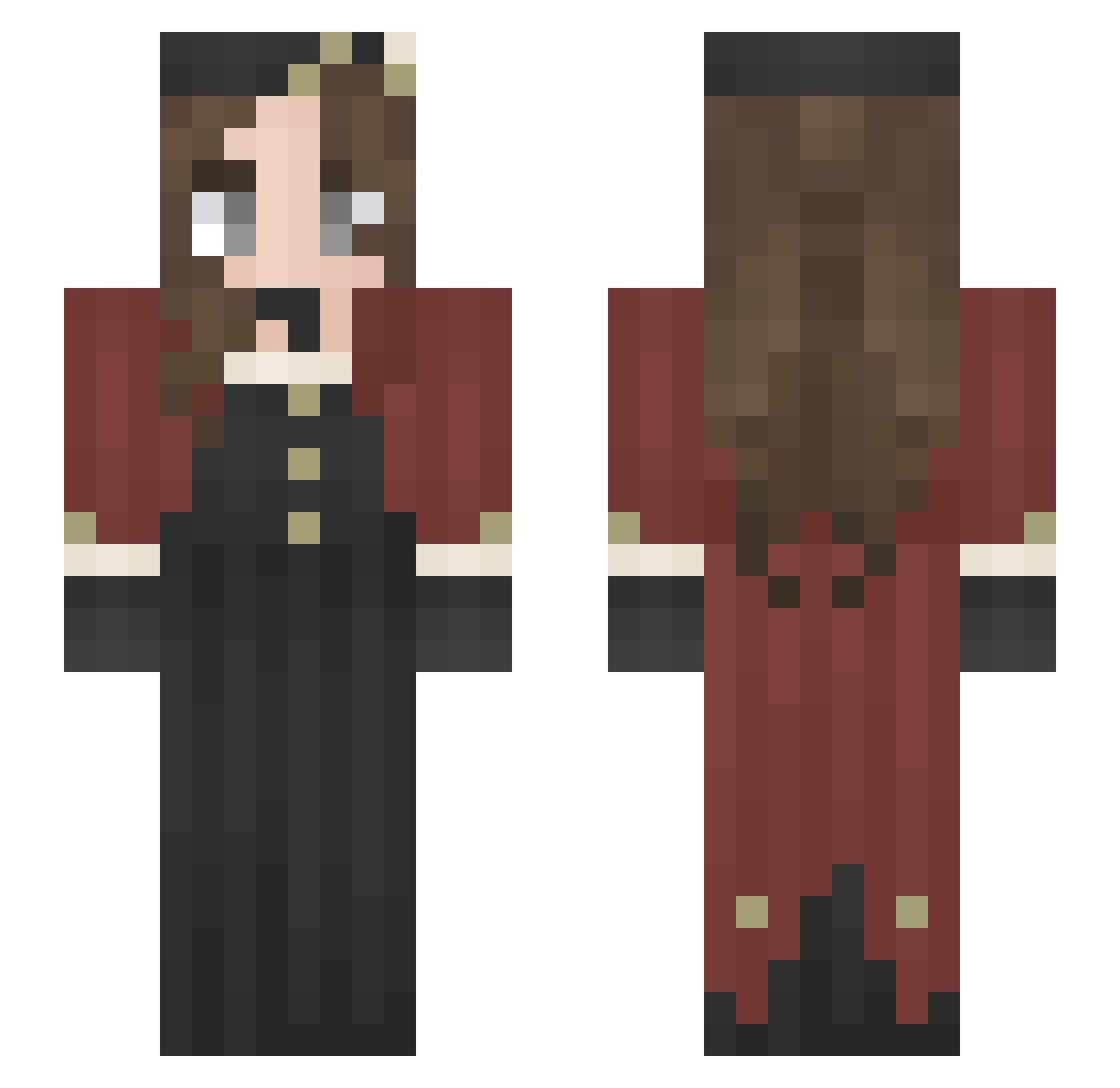 Fharetti Minecraft skin, front and back view
